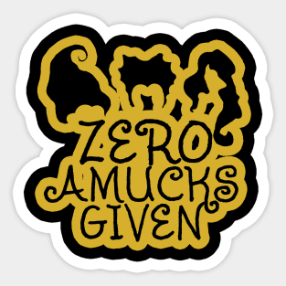 Zero Amucks Given, Sanderson Amuck, Hocus Pocus, Halloween gift Sticker